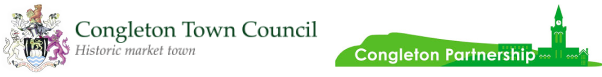 Congleton Town Council logo next to the Congleton Partnership logo